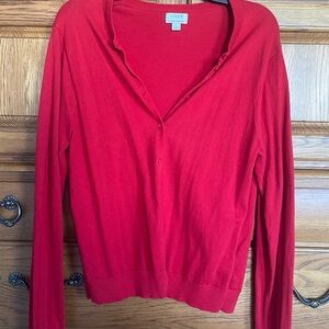 J. Crew Vibrant Red Cardigan Sweater